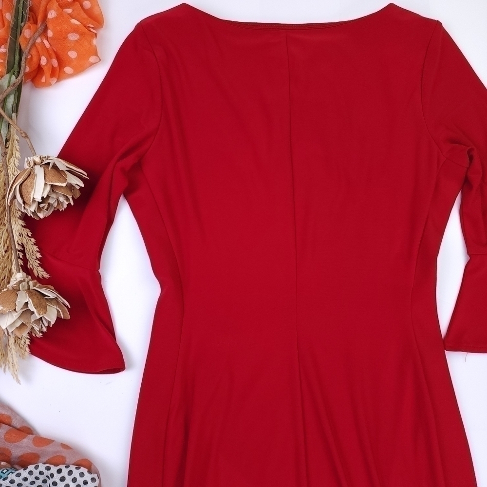 Ann Klein Red Dress Sz 6 - Picture 6 of 14